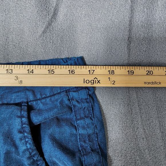 Anthropologie Level 99 Womens 31 Teal Blue Linen Blend Helen Trouser Shorts - Picture 8 of 14